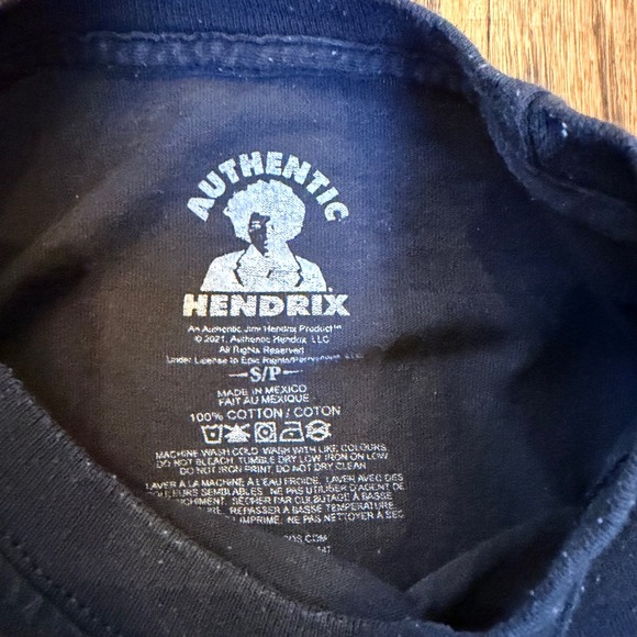 Authentic Jimi Hendrix Graphic T-Shirt Neon Psychedelic Portrait Small Black - Picture 3 of 6